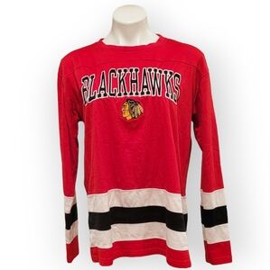 NHL Blackhawks jersey style long sleeve top L